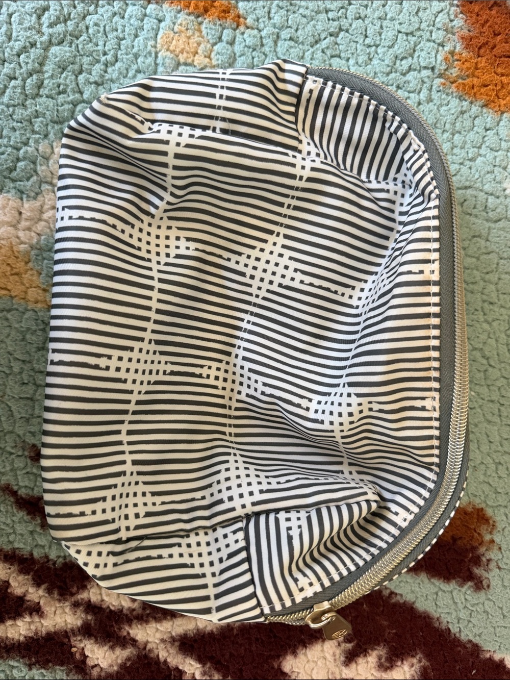 Sonia Kashuk Black and White Striped Cosmetic Pouch